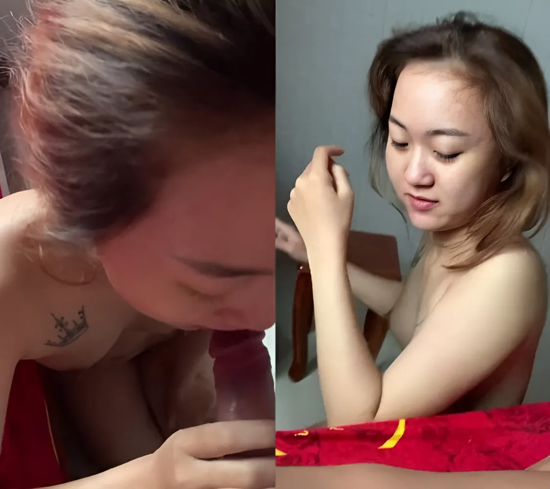 Gadis itu belajar menghisap ayam jadi dia masih malu